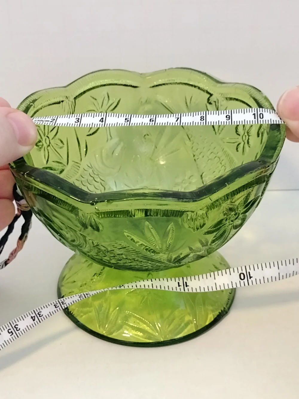 Indiana Glass Green Pressed Glass Compote